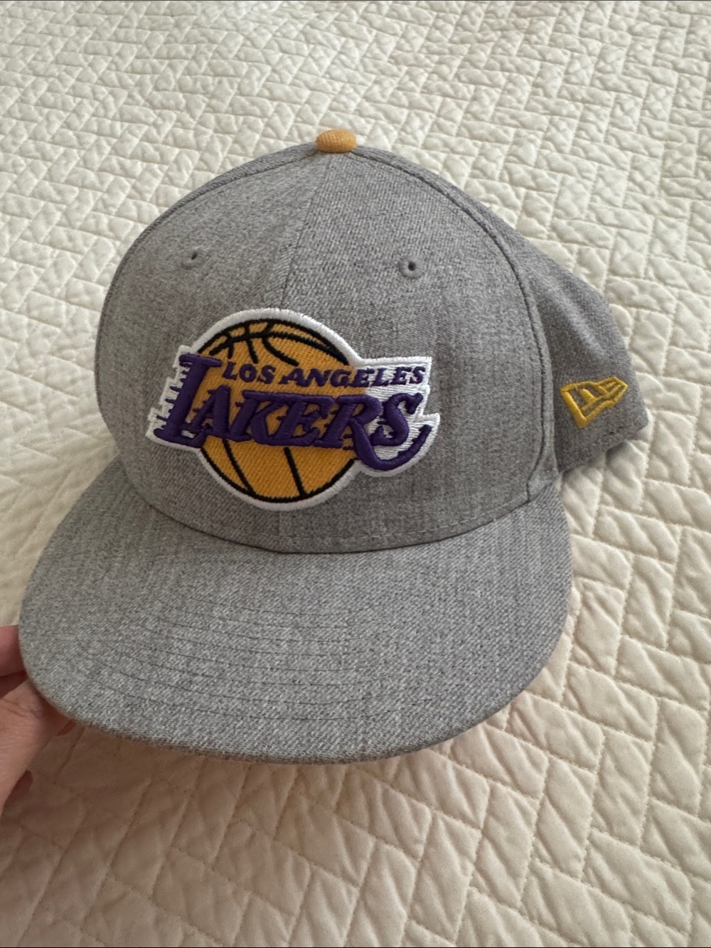 New Era Los Angeles Lakers Gray Hat with Purple & Gold Logo